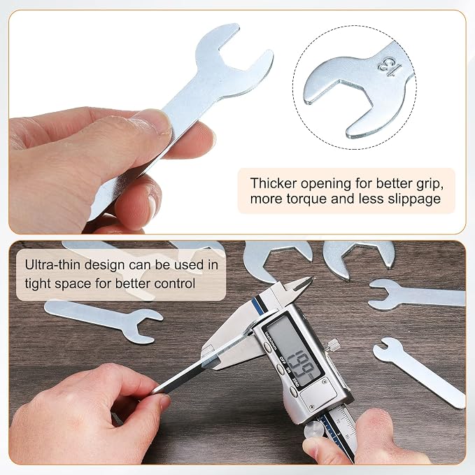 HARFINGTON 10pcs Small Wrench Open End Wrench 13x87x2mm Metric U-Shaped Single - Image 5