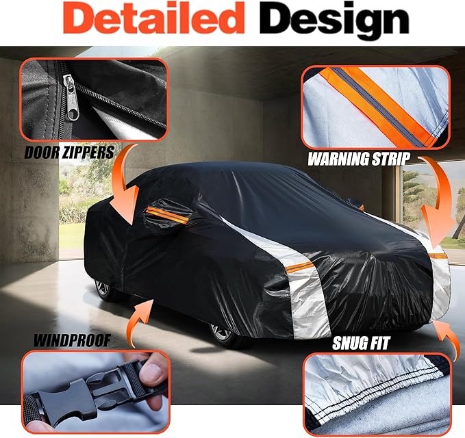 12-Layer Custom Fit Car Cover for Tesla Model X, Upgraded Waterproof - Image 3