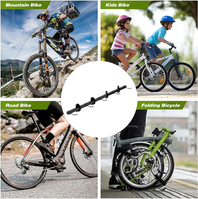Bike Storage Rack, Garage Wall Mount Hanger, Indoor Bicycle Organizer - Image 7