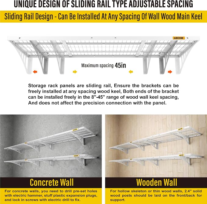 1.64x4ft 4Pack Wire Shelving Unit Heavy Duty Garage Storage Shelves Wall - Image 7