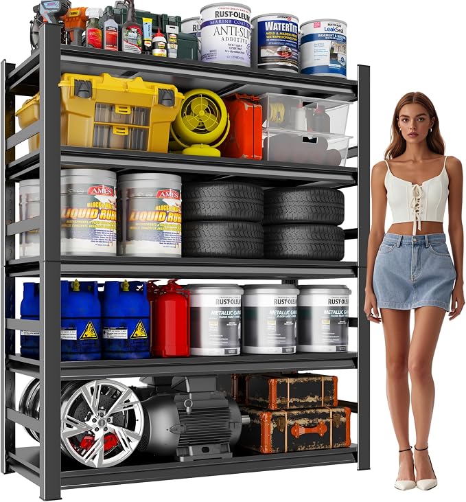 Metal Garage Shelving Unit, Heavy Duty Steel Storage Shelves, 3000 lbs Capacity by Notmise