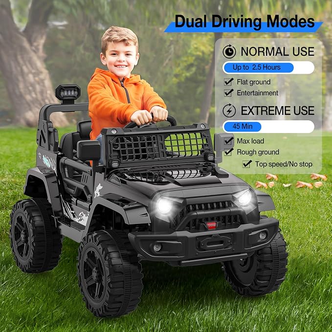 12V Kids Electric Ride On Truck Car w/Parent Remote Control, Spring Suspension - Image 3