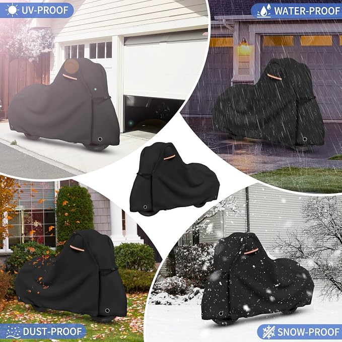 STARTWO Motorcycle Covers Waterproof Outdoor Storage Heavy Duty All Season - Image 6