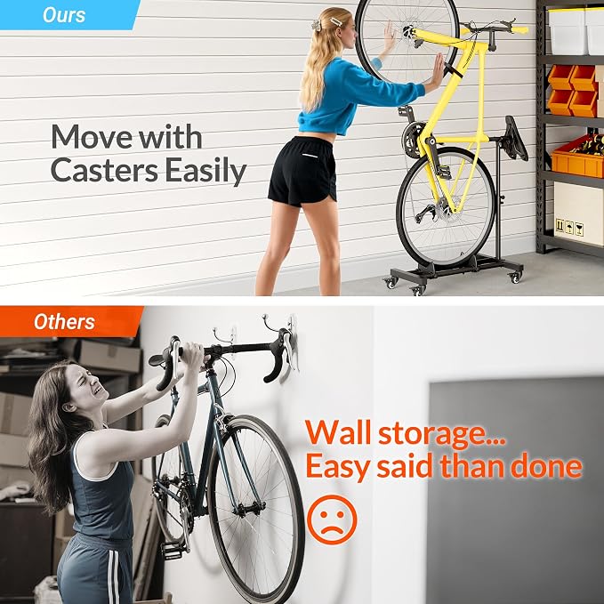 Vertical Bike Stand, Freestanding Indoor Bike Storage Rack Upright Bicycle - Image 5