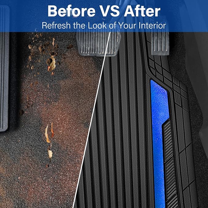 CAR PASS Heavy Duty Rubber Car Mats Metallic, Aluminum Film All Weather Floor - Image 6