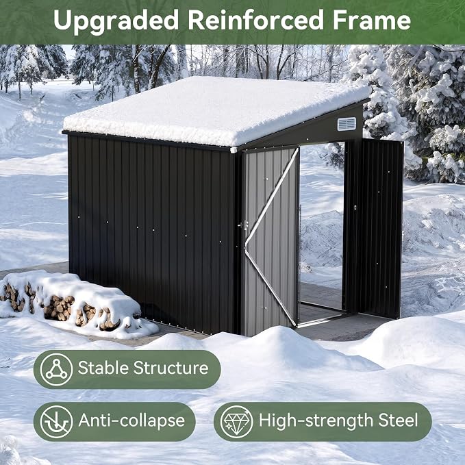 Aoxun 7' x 4' Shed 140 CU.FT Outdoor Waterproof Storage Shed - Image 4