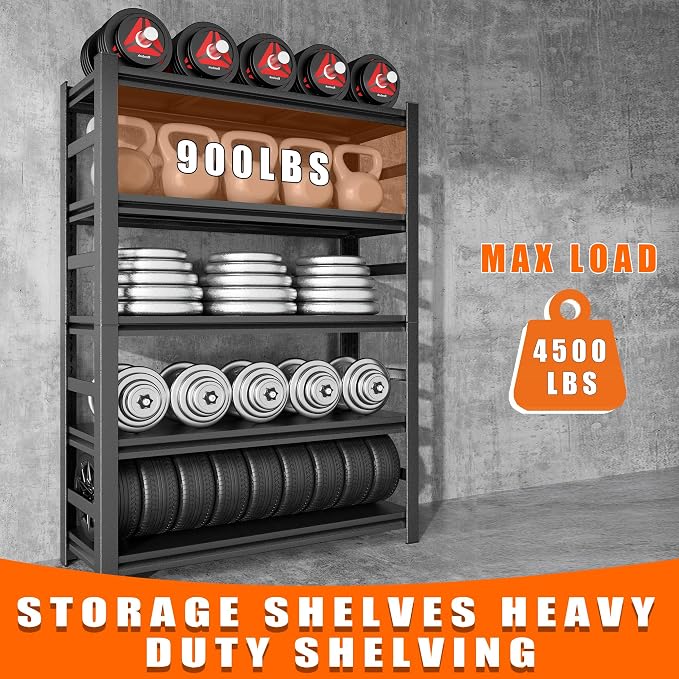 87"H Garage Shelving Heavy Duty Rack, 4500 LBS Ultra Large Capacity 5 Tier - Image 6