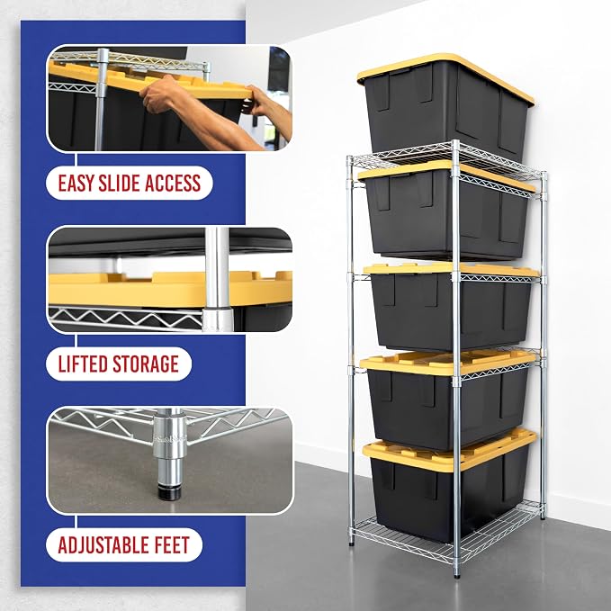 SafeRacks 5-Tier Steel Tote Rack WS-BR27 - Image 4