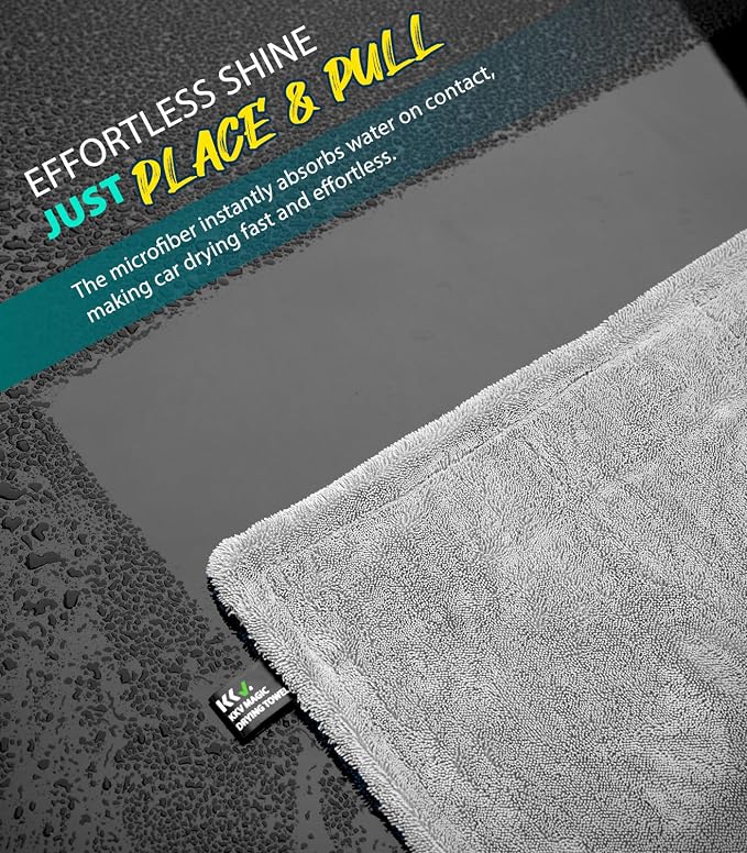 KKV Full-Sized SUV Drying Towel, 48”x24” Dual Sided Microfiber Car Cleaning - Image 5