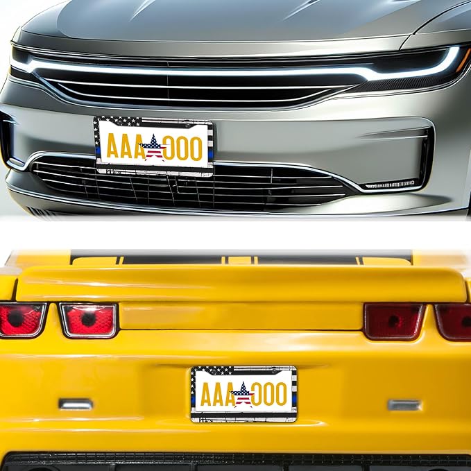 License Plate Frames Black, and Blue License Plate Frame American Flag USA - Image 8