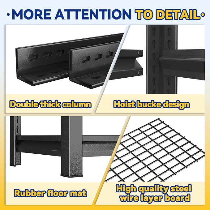 Garage Shelving, Heavy Duty 5-Tier Wire Shelving Unit, 2500 lbs Load Capacity - Image 3