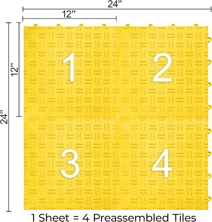 Big Floors GarageTrac Diamond, Interlocking Non-Slip Garage Flooring Tile - Image 2