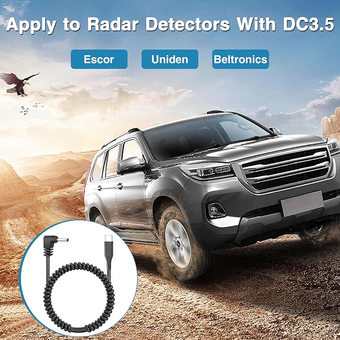 Radar Detector Cable, USB-C to DC3.5 Plug Charging Kit, - Image 8