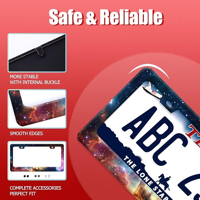 Beautiful Galaxy License Plate Frame Funny Universe License Plate Frames - Image 2