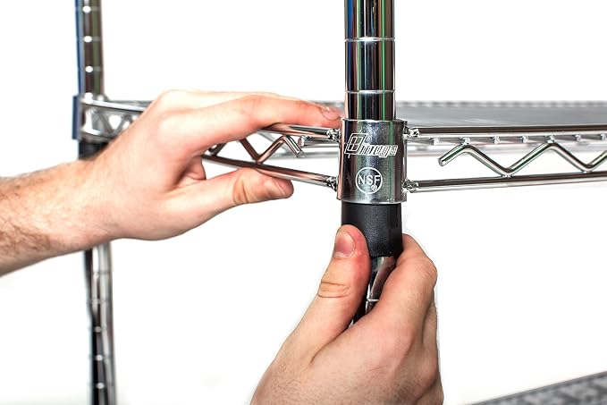 Omega 18" Deep x 54" Wide x 74" High 3 Tier Chrome Starter Shelving Unit - Image 5