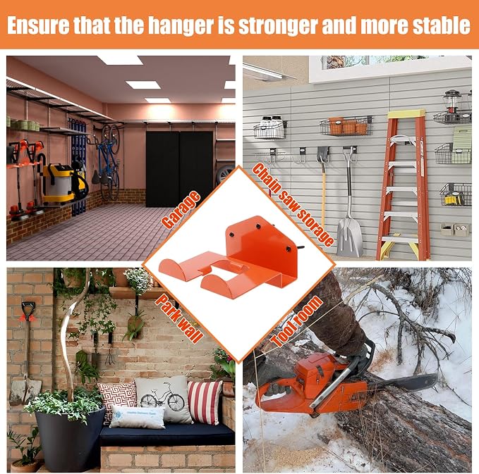 Weedeater Hanger Wall Mounted Grass Trimmer Rack Heavy Duty Garden Tool Hanger - Image 3