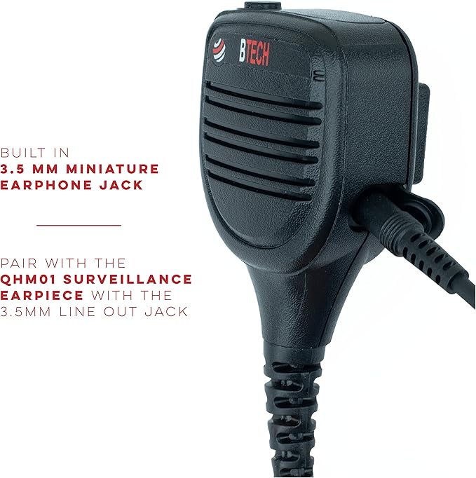 BTECH QHM22D Dual Push-to-Talk Speaker Mic, Platinum Series IP54 Rainproof - Image 6