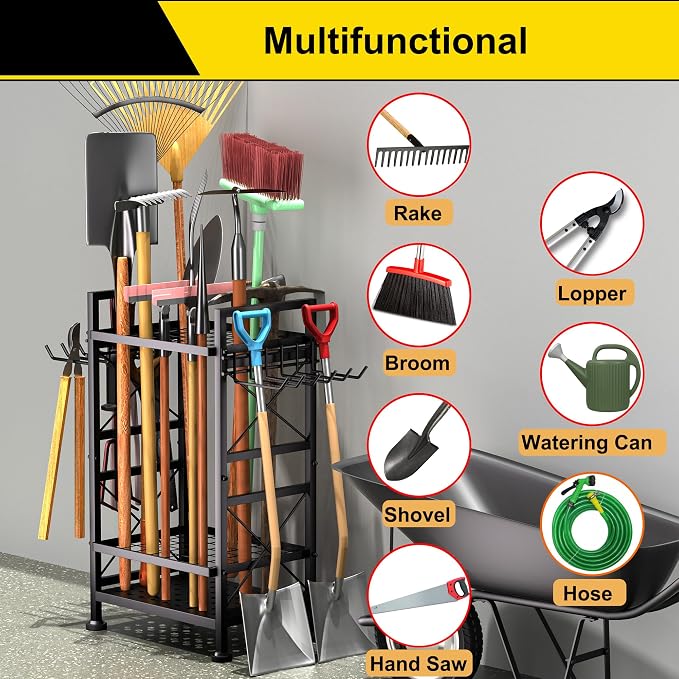 GIOTORENT 3 Tier Metal Garden Tool Organizer - Image 6