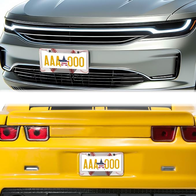 License Plate Frames for Men Red and White License Plate Cover for Women - Image 8
