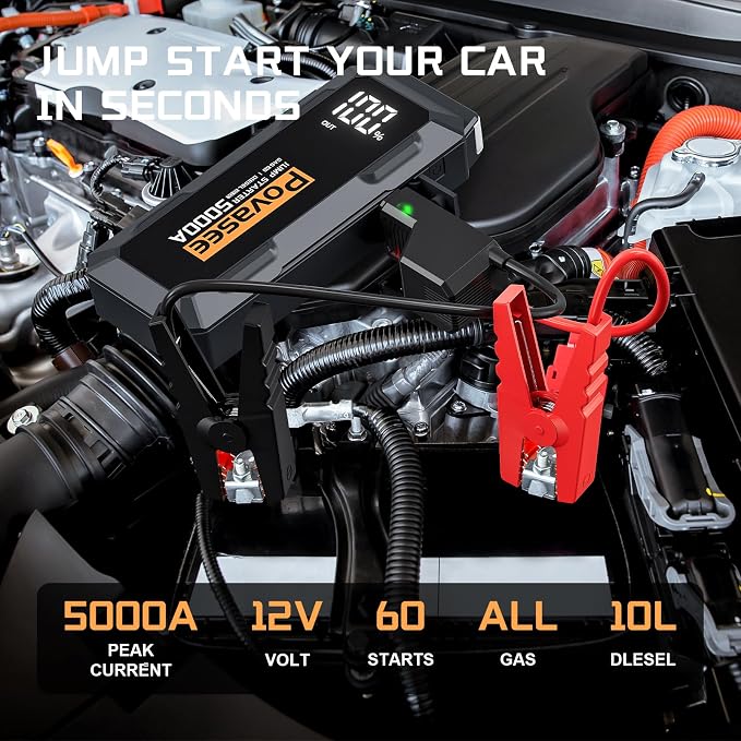 Car Battery Jump Starter 5000A Jump Box Portable Car Jump Starter Battery Pack - Image 2