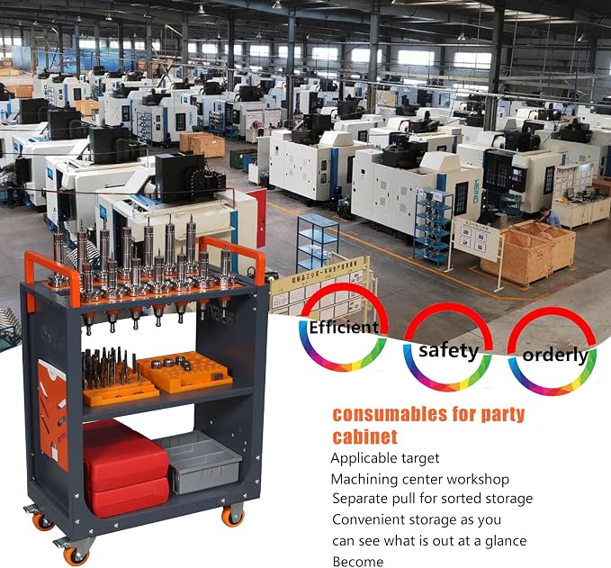 BT50 CNC Tool Holder Transfer Cart, Mobile CNC Tool Storage Cart - Image 3