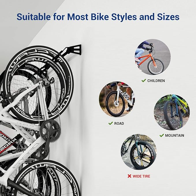FLEXIMOUNTS 4 Bike Storage Rack, Heavy Duty Wall Mount Hanger - Image 4