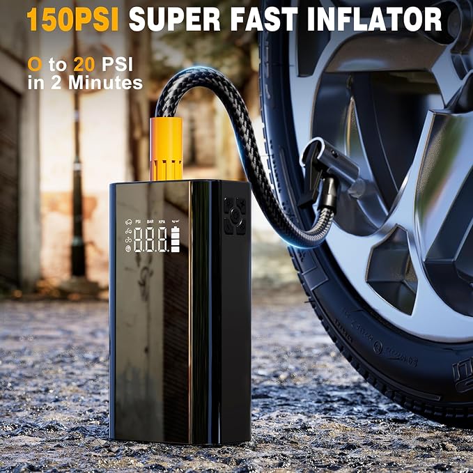 Jump Starter with Air Compressor, 5000A Portable Car Battery Jump Starter - Image 3