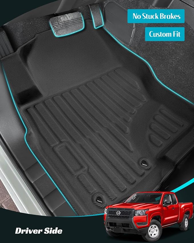 Car Floor Mats for Nissan Frontier 2008-2021 Crew Cab Full Set, All Weather - Image 4