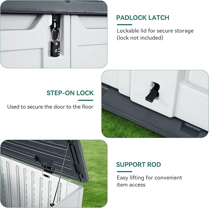 YITAHOME Extra Large Outdoor Horizontal Storage Shed, 4.5x4ft Resin Tool Sheds - Image 4