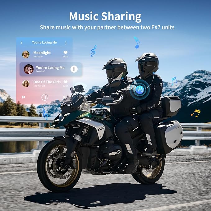 Fodsports FX7 10 Riders Mesh Motorcycle Bluetooth Headset, Dual Chips V5.4 - Image 6