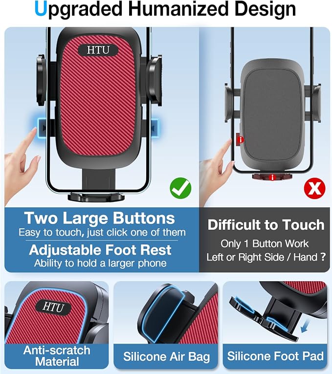 HTU 2025 Upgraded Car Phone Holder 【Safety Certs & No Smell】 Cell Phone Holder - Image 4