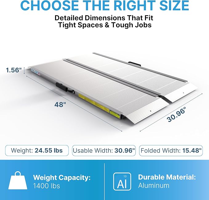 EZ-ACCESS Traverse 4 Foot Durable Aluminum Singlefold Edgeless Curbless - Image 3