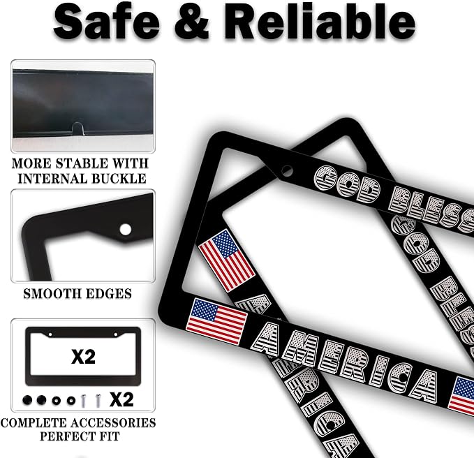 Car Plate Frame for Men Black and White License Plate Frames for Women God - Image 4