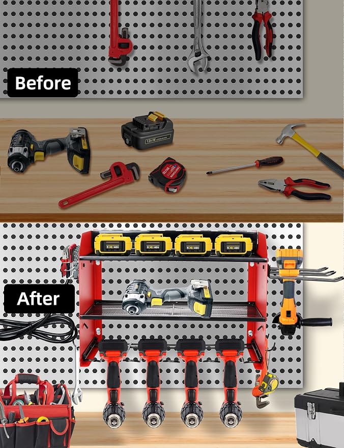 Power Tool Organizer wtih Charging Station，3 Layers Storage Rack - Image 6