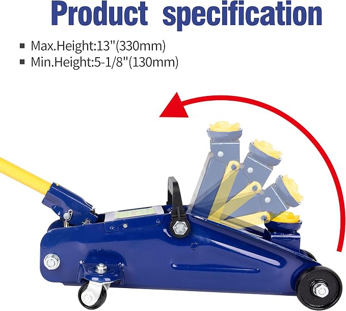 Aain 2 Ton Heavy Duty Floor Jack, Hydraulic Low Profile Trolley Service Floor - Image 3