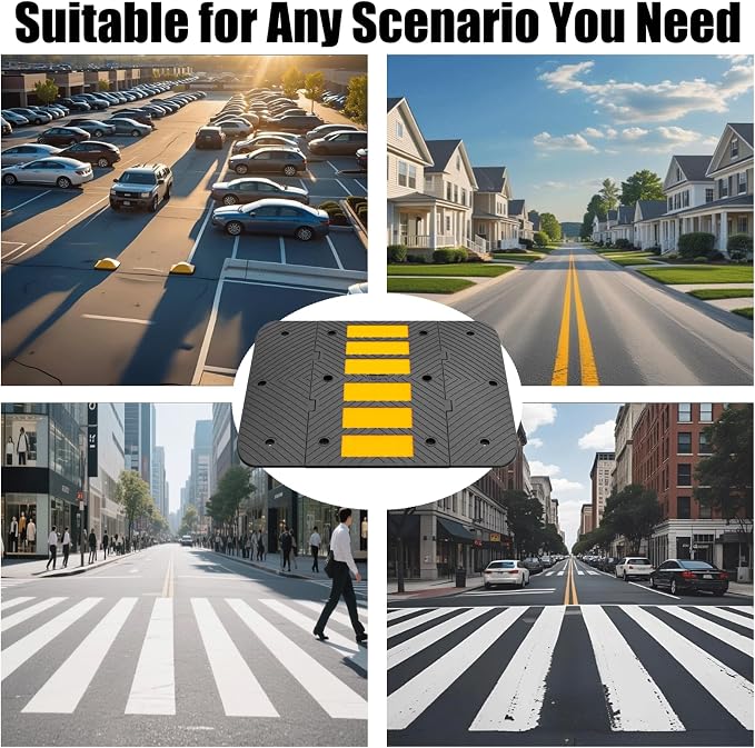 Speed Bumps for Driveway 35"x10"x1.8" Flexible Installation Connect Multiple - Image 5