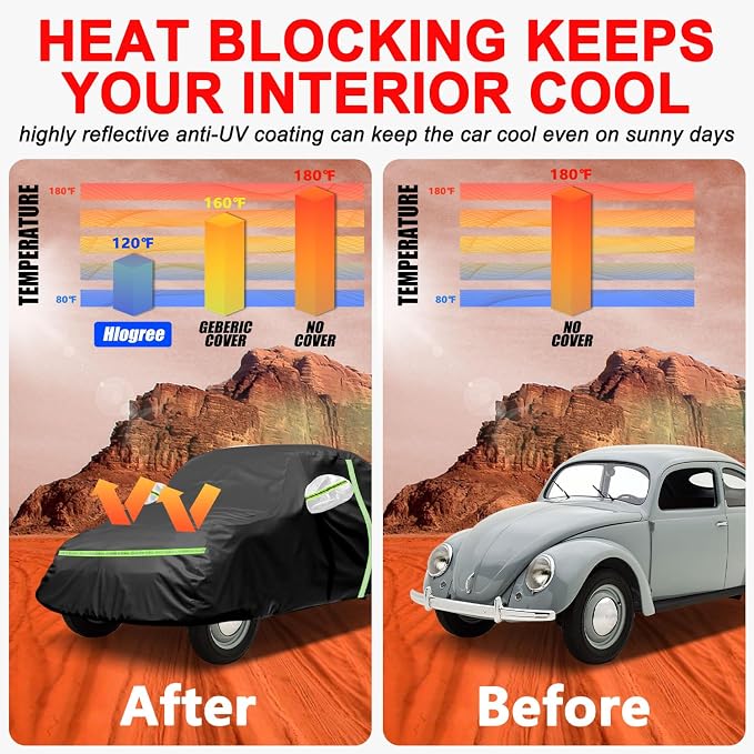 Car Cover for 1960-1980 Beetle Bug Sedan 2-Door, Full Exterior Car Covers for - Image 9