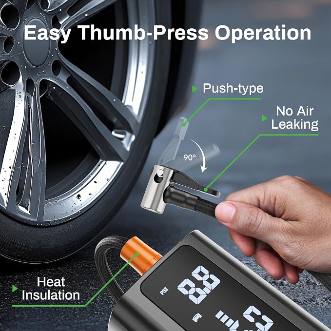 AT003 Tire Inflator Portable Air Compressor, Auto Air Pump - Image 5