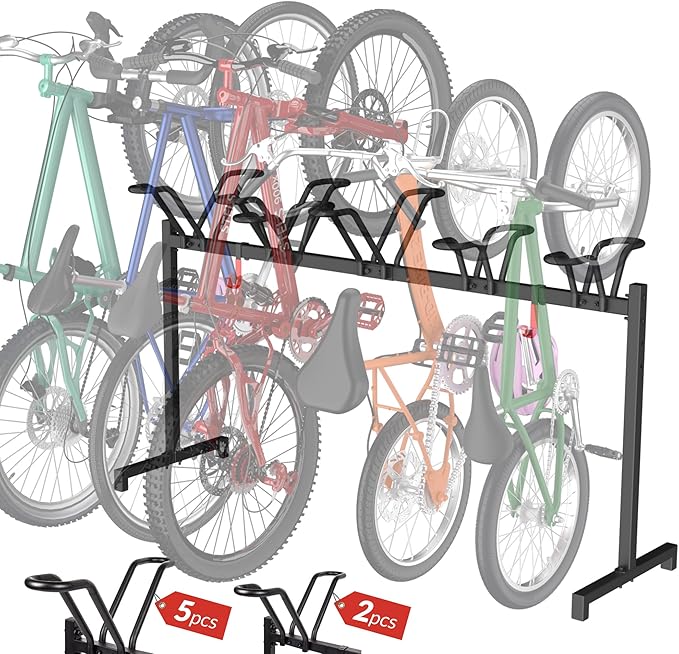5 Bikes Floor Stand, Adjustable Bicycle Parking Rack by Sttoraboks
