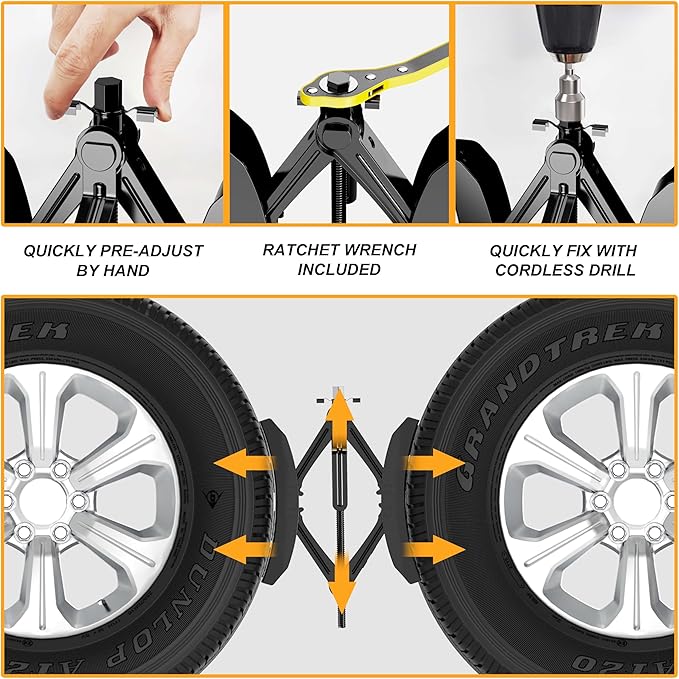 Camper Wheel Chock Stabilizer 2 Sets, Upgraded Side Grain Heavy Duty X-Shaped - Image 5