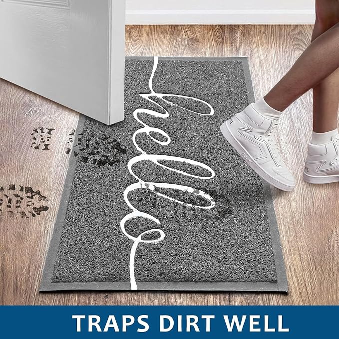 EARTHALL Door Mat Outside Inside Hello Doormat, Durable Floor Mat Non Slip Mat - Image 4