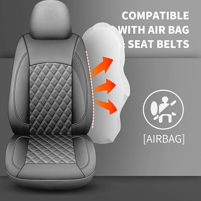 Leather Car Seat Covers, Breathable and Waterproof Napa Leather Automotive Seat - Image 6