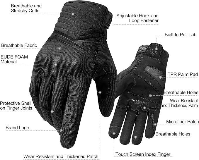 INBIKE Breathable Mesh Motorcycle Gloves Touchscreen - Image 7