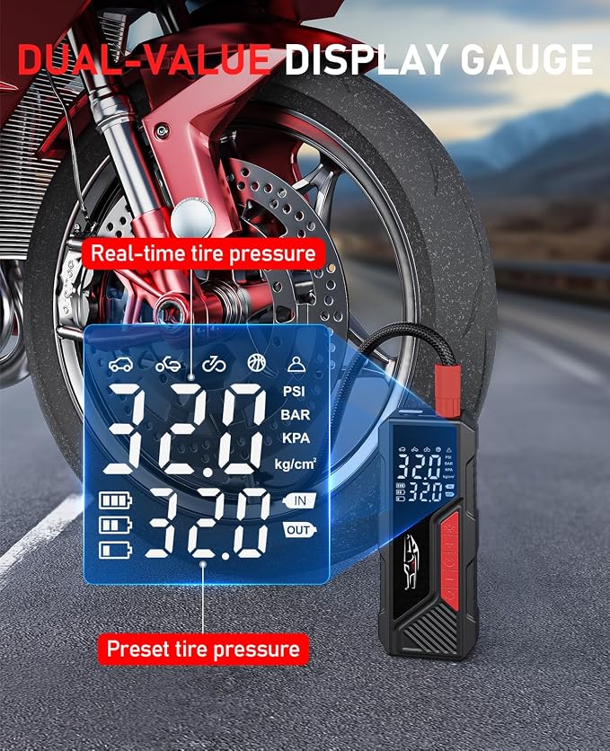 Tire Inflator Portable Air Compressor, Cordless Air Pump - Image 4