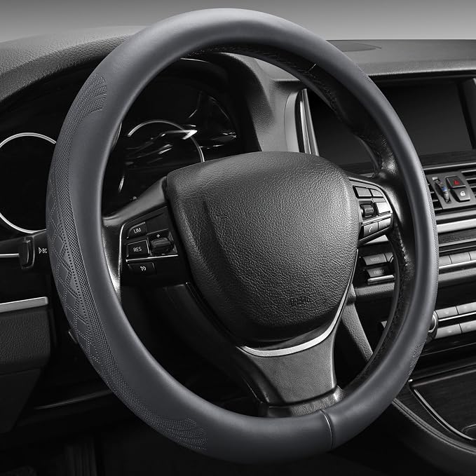 【2025 Model】 Real Cowhide Steering Wheel Cover by PJBTVZ