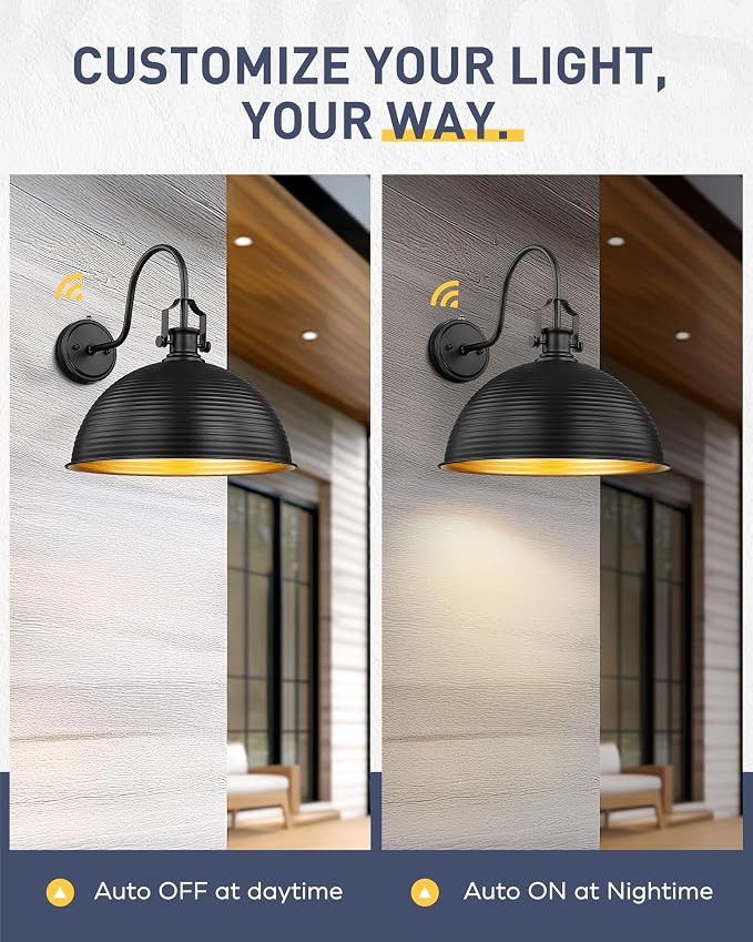 kudos Porch Light Motion Sensor 15.5" Large Outdoor Gooseneck Barn Light - Image 6