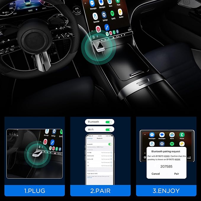 Android Auto Wireless Adapter, Convert Factory Wired to Wireless, Easy Plug and - Image 4