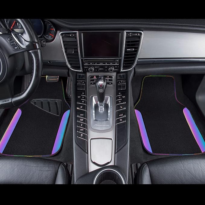 CAR PASS Chameleon Iridescent Reflective PU Leather&Waterproof Universal Carpet - Image 3