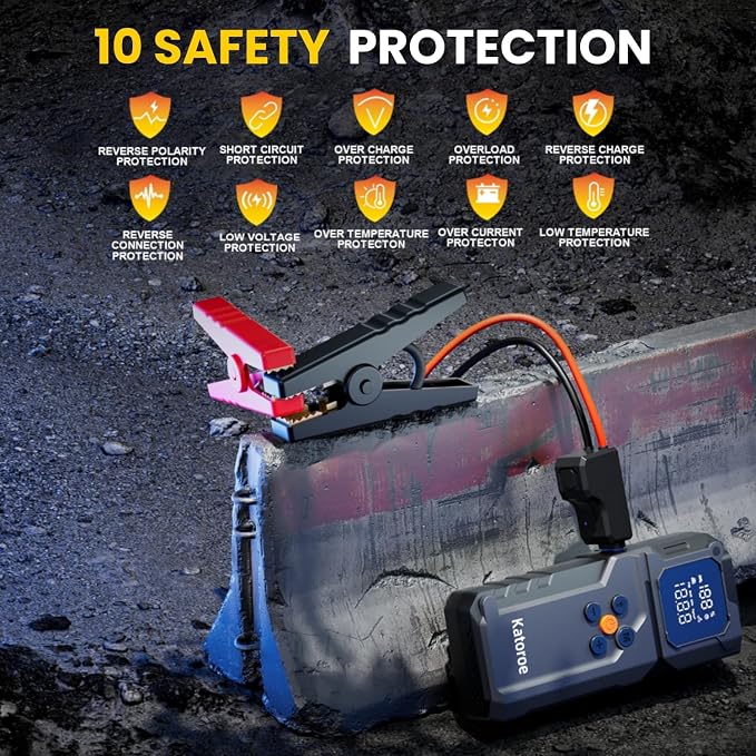 Jump Starter with Air Compressor, 4000A Jump Starter Battery Pack with 150PSI - Image 6