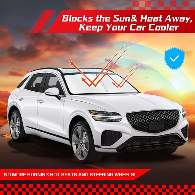 ARISMOTOR Windshield Sun Shade for Genesis GV70 2022-2025, Custom Fit Foldable - Image 7